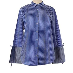 🌸HP🌸Loft Blue Striped Bell Sleeve Button Up